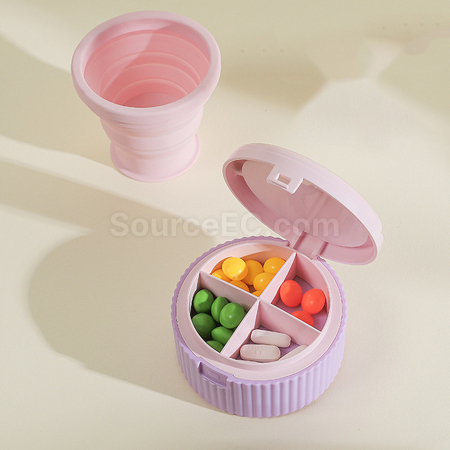 便携药盒小水杯