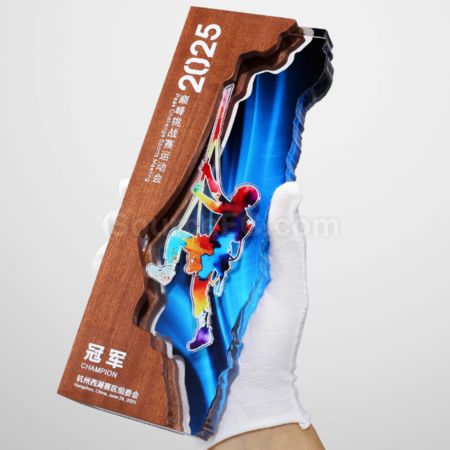 礼品订购高尔夫亚克力奖座广告