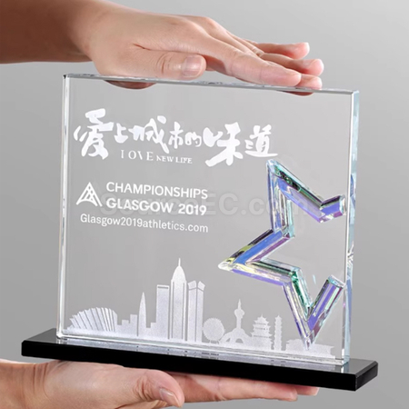 礼品订购水晶奖座广告