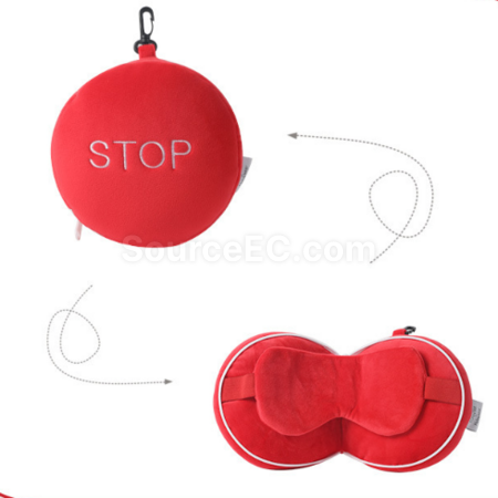礼品订购卡通可收纳眼罩枕广告
