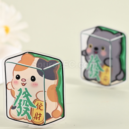 礼品订购发财麻将亚克力冰箱贴广告