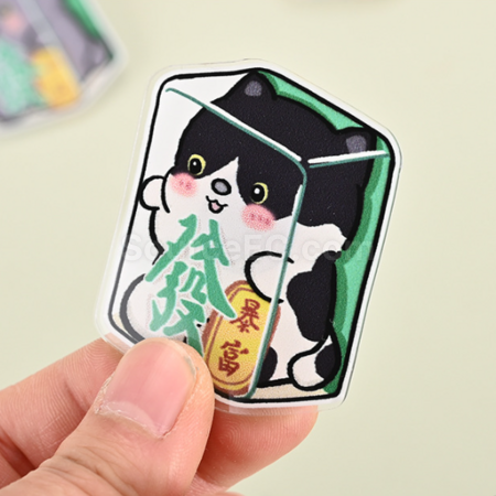 礼品订购发财麻将亚克力冰箱贴广告