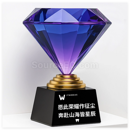 礼品订购钻石水晶金屬奖座广告