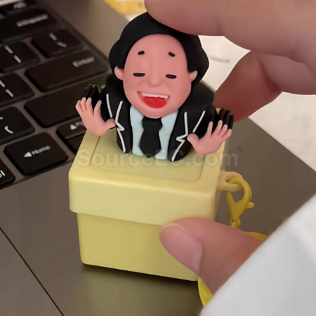 礼品订购发光语音减压按键钥匙扣广告