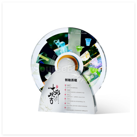 礼品订购创意金属旋转水晶奖座广告