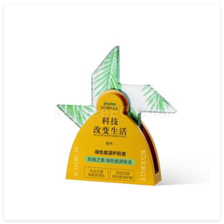 礼品订购创意金属旋转水晶奖座广告