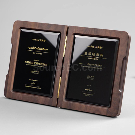 礼品订购胡桃木奖牌广告