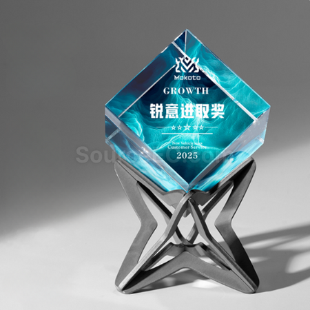 礼品订购魔方水晶奖座广告