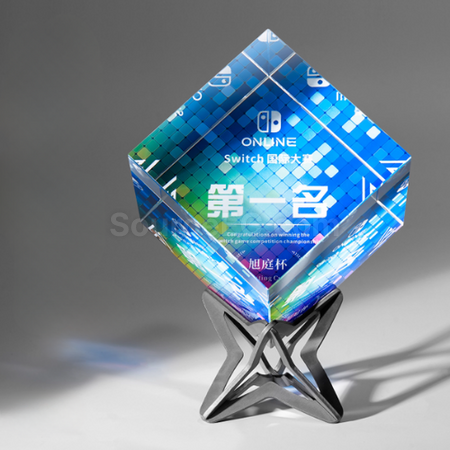 礼品订购魔方水晶奖座广告