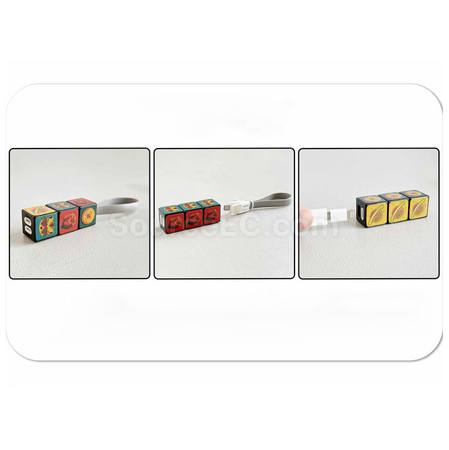 礼品订购扭转魔方三合一数据线广告
