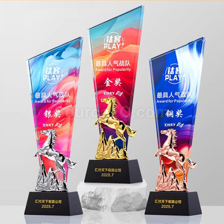马年水晶奖座