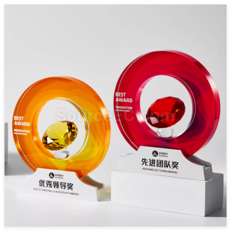 礼品订购创意钻石水晶奖座广告