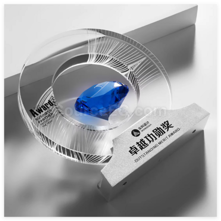 礼品订购创意钻石水晶奖座广告