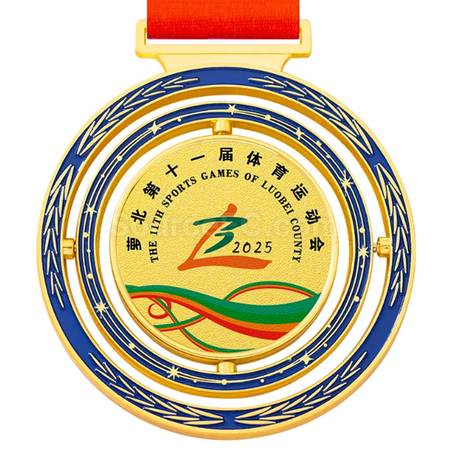 礼品订购旋转金属奖牌广告