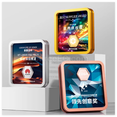 方形金属水晶奖座