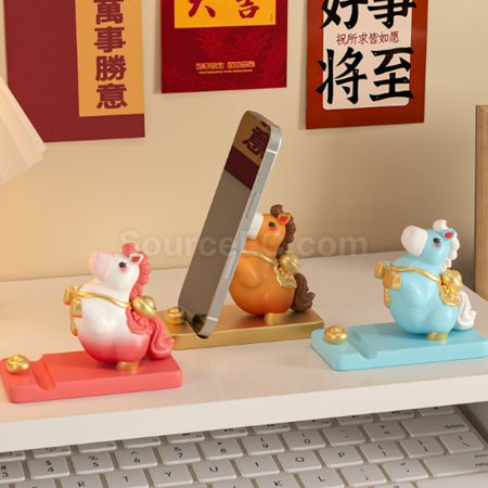 礼品订购马上来财手机支架广告