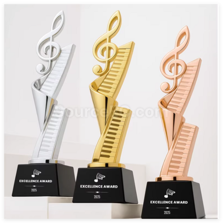 礼品订购金属音乐奖杯广告