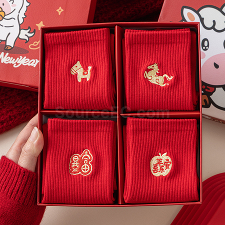 礼品订购马年中筒袜广告
