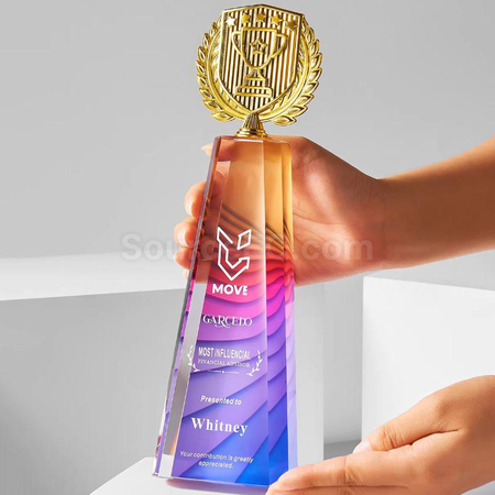 礼品订购水晶奖座广告