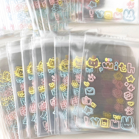 礼品订购涂鸦自粘袋广告