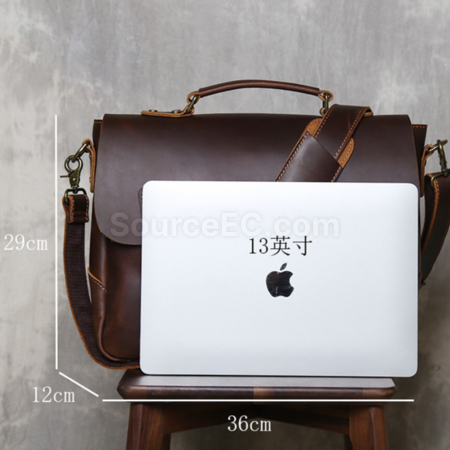 礼品订购复古真皮公事电脑包广告