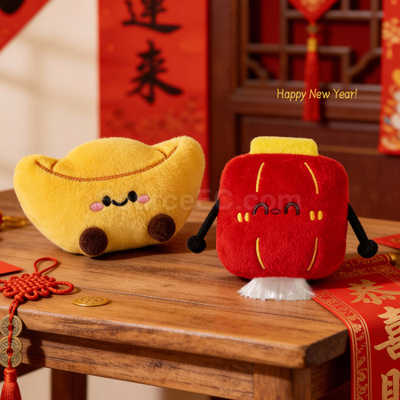 礼品订购招财元宝毛绒冰箱贴广告