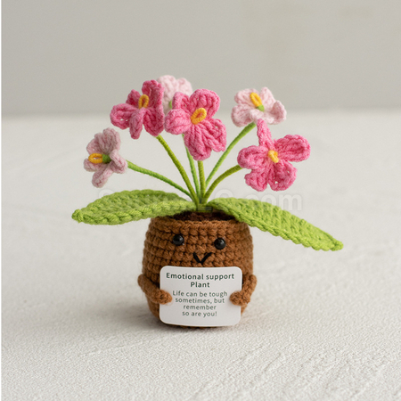 礼品订购针织花朵植物盆栽广告