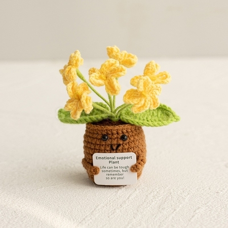 礼品订购针织花朵植物盆栽广告