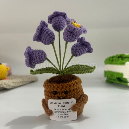 礼品订购针织花朵植物盆栽广告