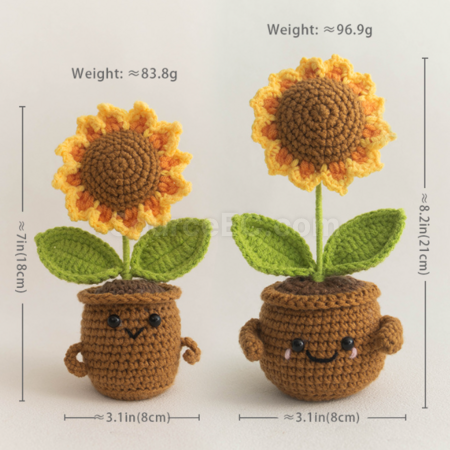 礼品订购针织花朵植物盆栽广告