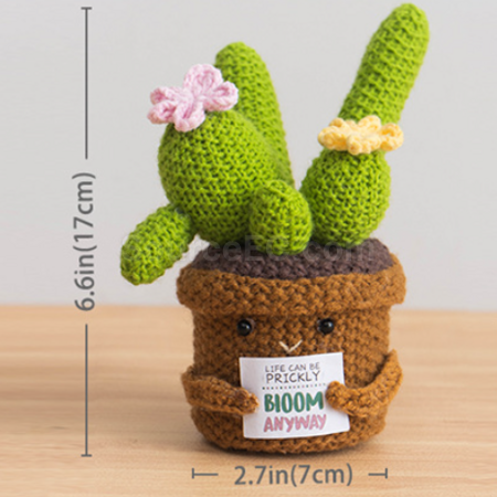 礼品订购针织花朵植物盆栽广告