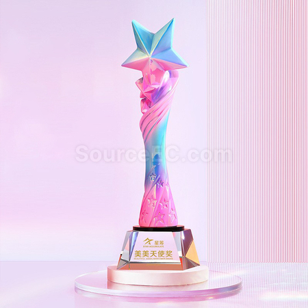 礼品订购炫彩水晶奖座广告