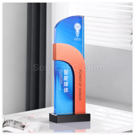 礼品订购创意金属水晶奖座广告