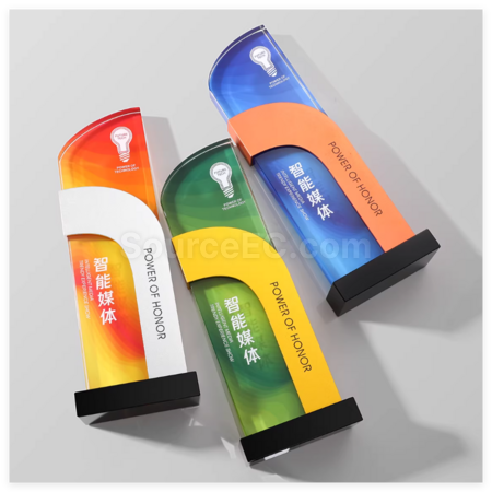礼品订购创意金属水晶奖座广告