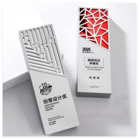 礼品订购创意镜面水晶奖杯广告