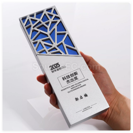 礼品订购创意镜面水晶奖杯广告