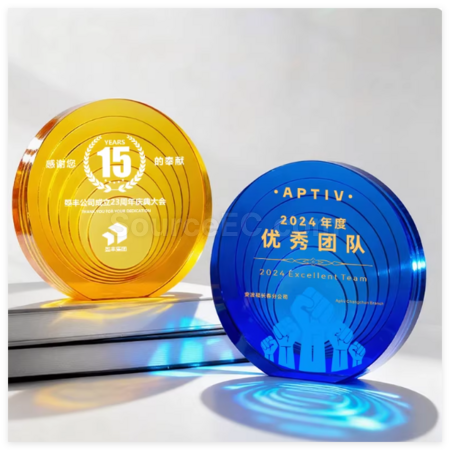 礼品订购琉璃水晶纪念盘广告