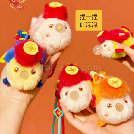 礼品订购小鱼吐泡泡毛绒钥匙扣挂件广告