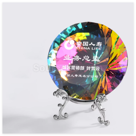 礼品订购创意钻石水晶奖座广告