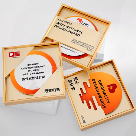礼品订购环保竹纤维金属奖牌广告