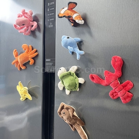 礼品订购立体毛绒动物冰箱贴广告