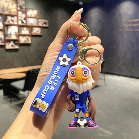 礼品订购美加墨世界杯吉祥物钥匙扣挂件广告