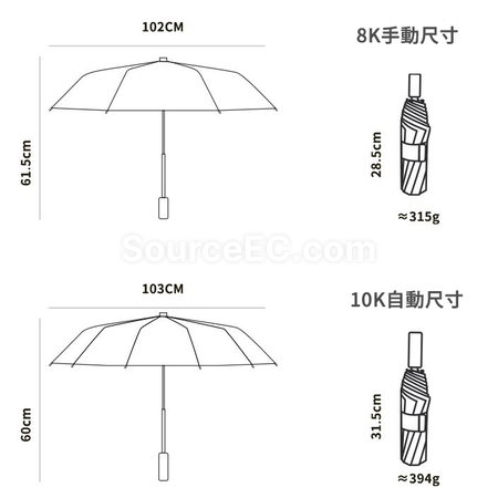 礼品订购手提式撞色彩胶自动伞广告