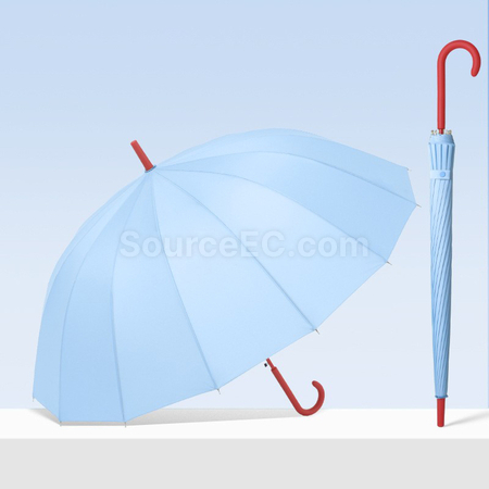 礼品订购多巴胺撞色直杆长柄雨伞广告