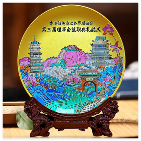 礼品订购玻璃圆盘纪念碟广告