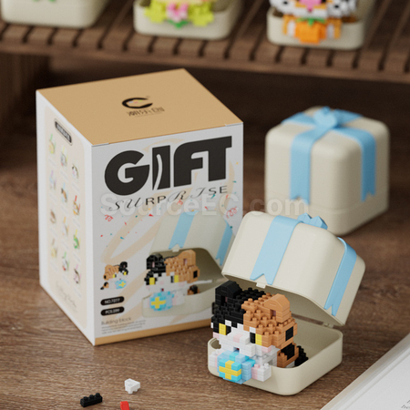 礼品订购熊猫小狗動物积木玩具禮盒广告
