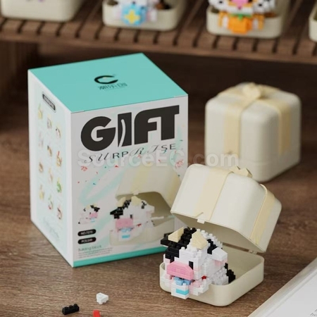 礼品订购熊猫小狗動物积木玩具禮盒广告