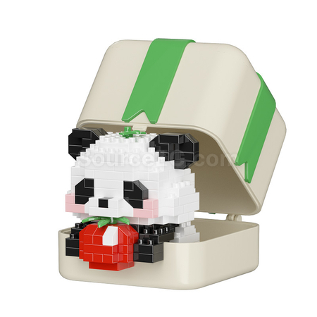 礼品订购熊猫小狗動物积木玩具禮盒广告