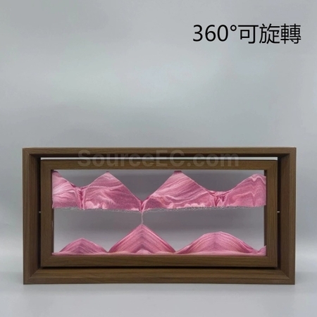 礼品订购实木旋转流沙画解压摆件广告