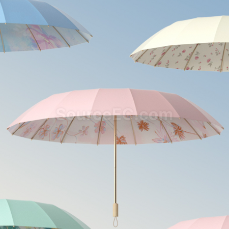 加强双骨折叠晴雨伞
